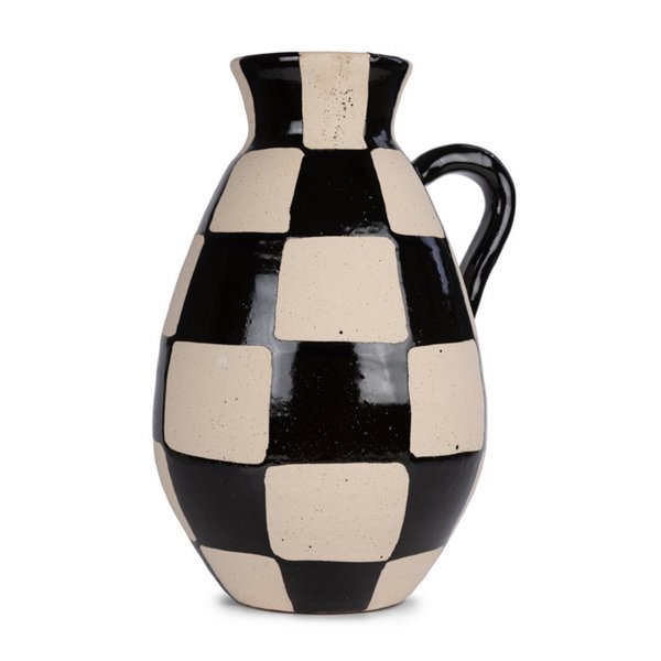 Wazon czarno-biały okrągły 29 cm VE 2