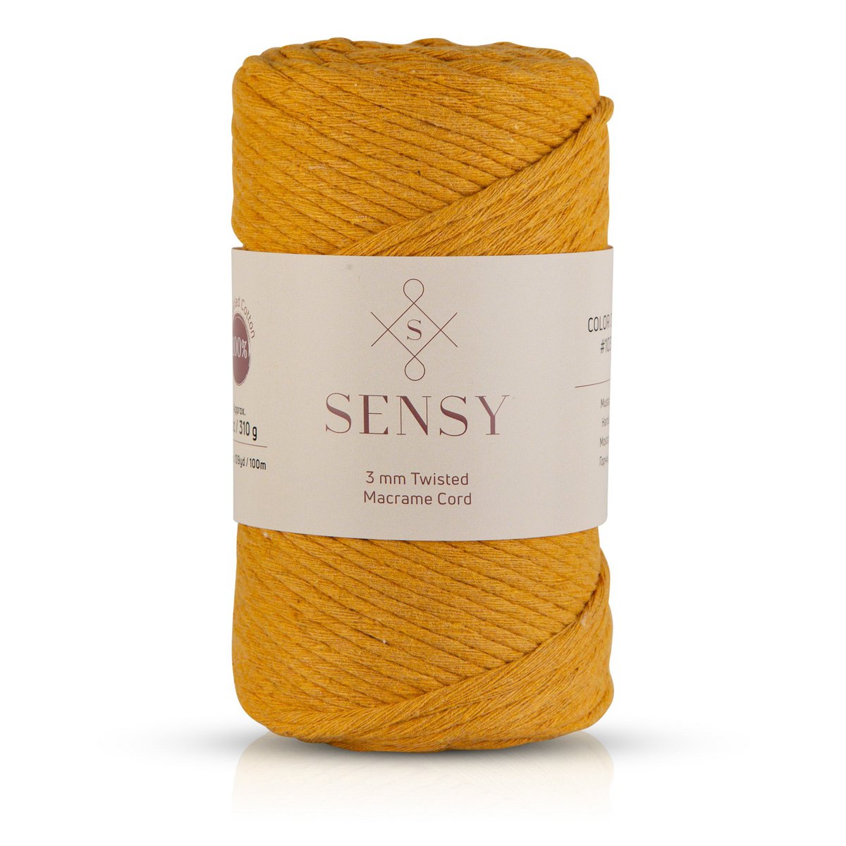Sensy Premium 3 mm - 109 iarde Cavo macramè a filo singolo in cotone riciclato al 100%