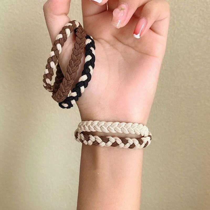 Elastische Haarelastiek | Hair accessoires | Verpakt per 5 | Taupe