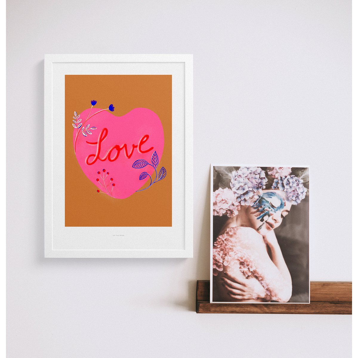 Impresión de arte de pared de amor floral