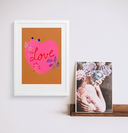 Impresión de arte de pared de amor floral