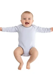 Baby langærmet bodysuit, børstet, hvid