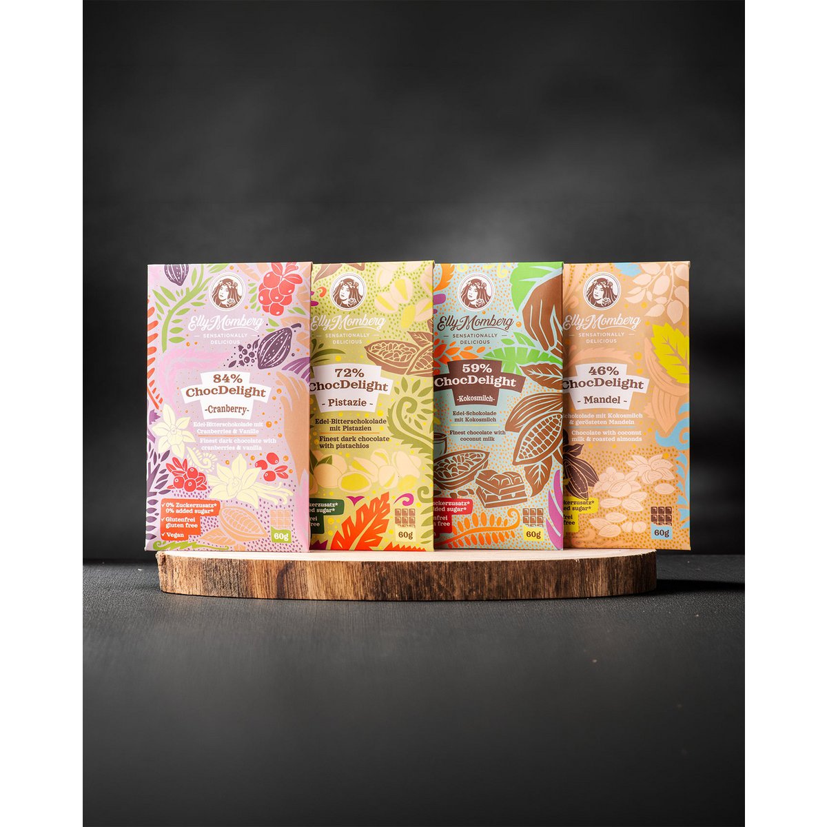 Zestaw 4 batoników ChocDelight - bez dodatku cukru I 240 g