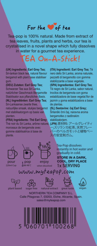 TE-POP Te-på-en-pind | Earl Grey | 20 Sticks Displaybakke