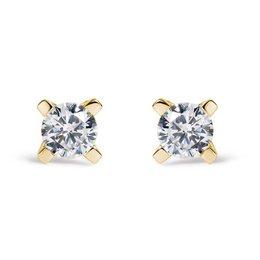 Oorbellen 4 sterke diamanten pinnen 0,50 Cts HSI2