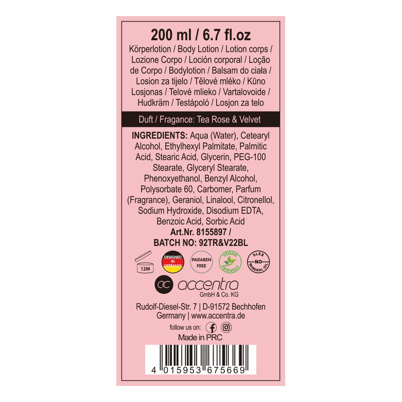 Bodylotion LET'S CELEBRATE, Duft: Tea Rose & Velvet