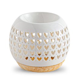 Burnt Ceramy Heart Parfume - Lakeret keramisk stearinlys - Diffusion Duftende voks, essentielle olier - Gaveideeindretning