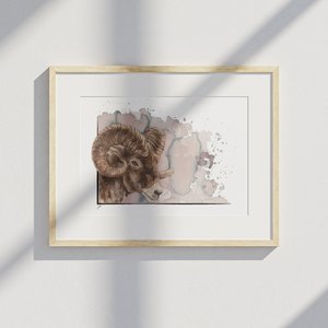 Das Mufflon-Poster – Illustration Alpen, Wein & Aquarell (A4 und Postkarte) – Design von Jizel Atelier