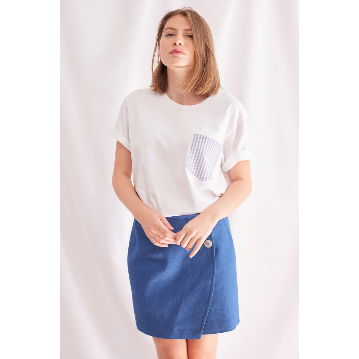 T-shirt pocket rayée