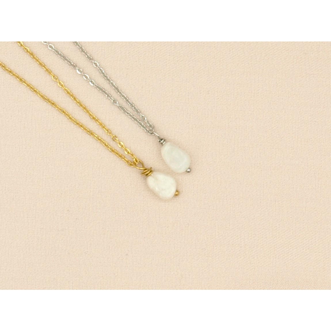 Ketting rock, maansteen, zilver of goud stainless steel