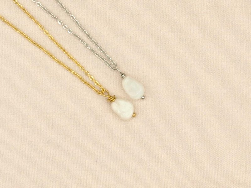 Ketting rock, maansteen, zilver of goud stainless steel