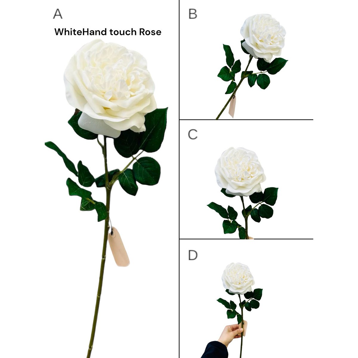 QMF Hand Touch Rose 65cm Z 2szt