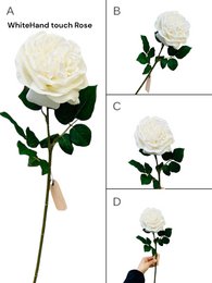 QMF Hand Touch Rose 65cm WIT 2STK