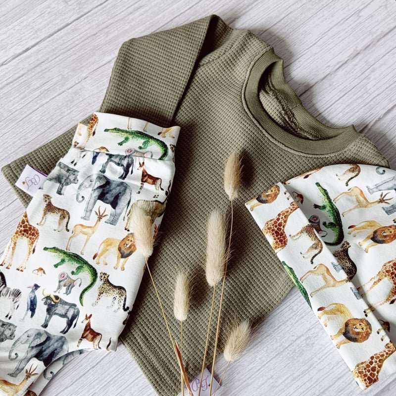 Longsleeve Waffle jersey Olive green