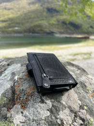 Tarjetero extensible Lundholm para hombre - con compartimento para monedas, billetes - tarjetero de piel tarjetero extensible para hombre