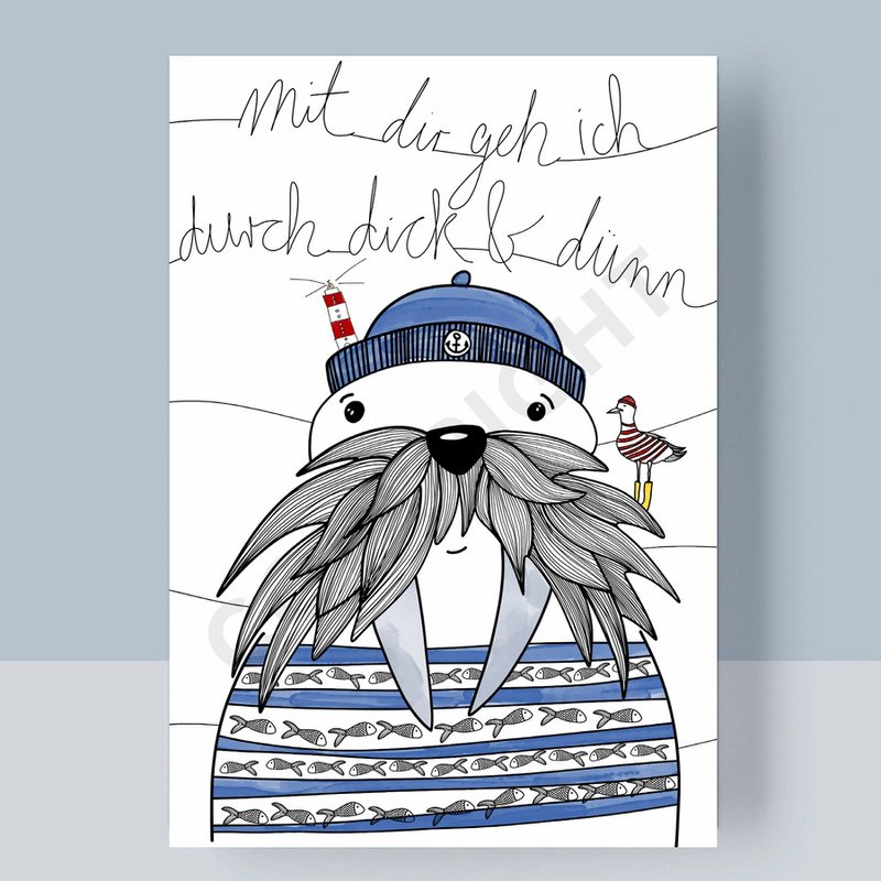 Postkort - jeg gennemgår tyk og tynd med dig