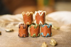 Leather dreadlock bead with stiched top + Bottom /beard bead