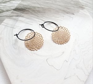 Oorbellen - MInimalism - Sunny - zwart/goud