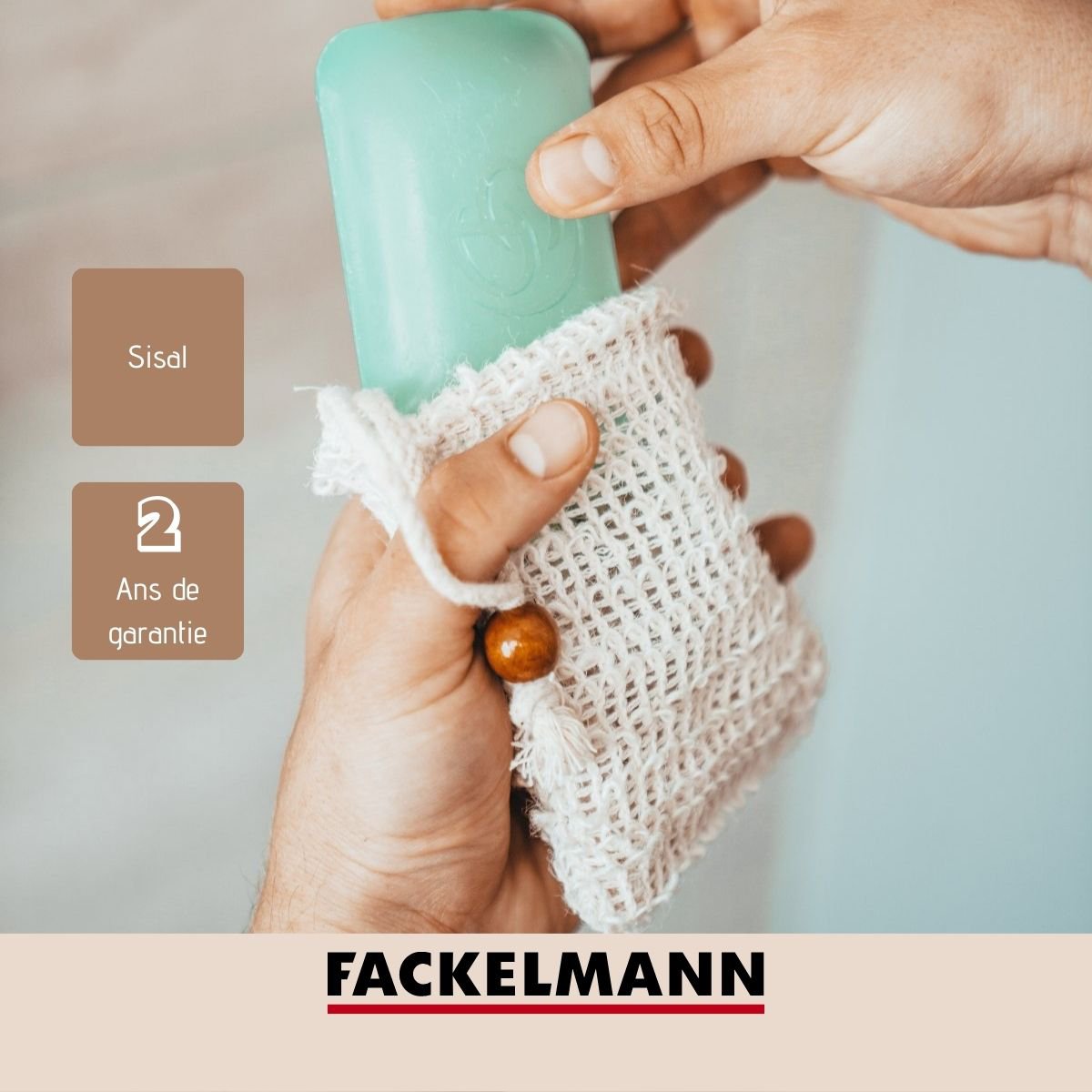 Set van 2 stevige zeepzakjes in sisal Fackelmann Tecno