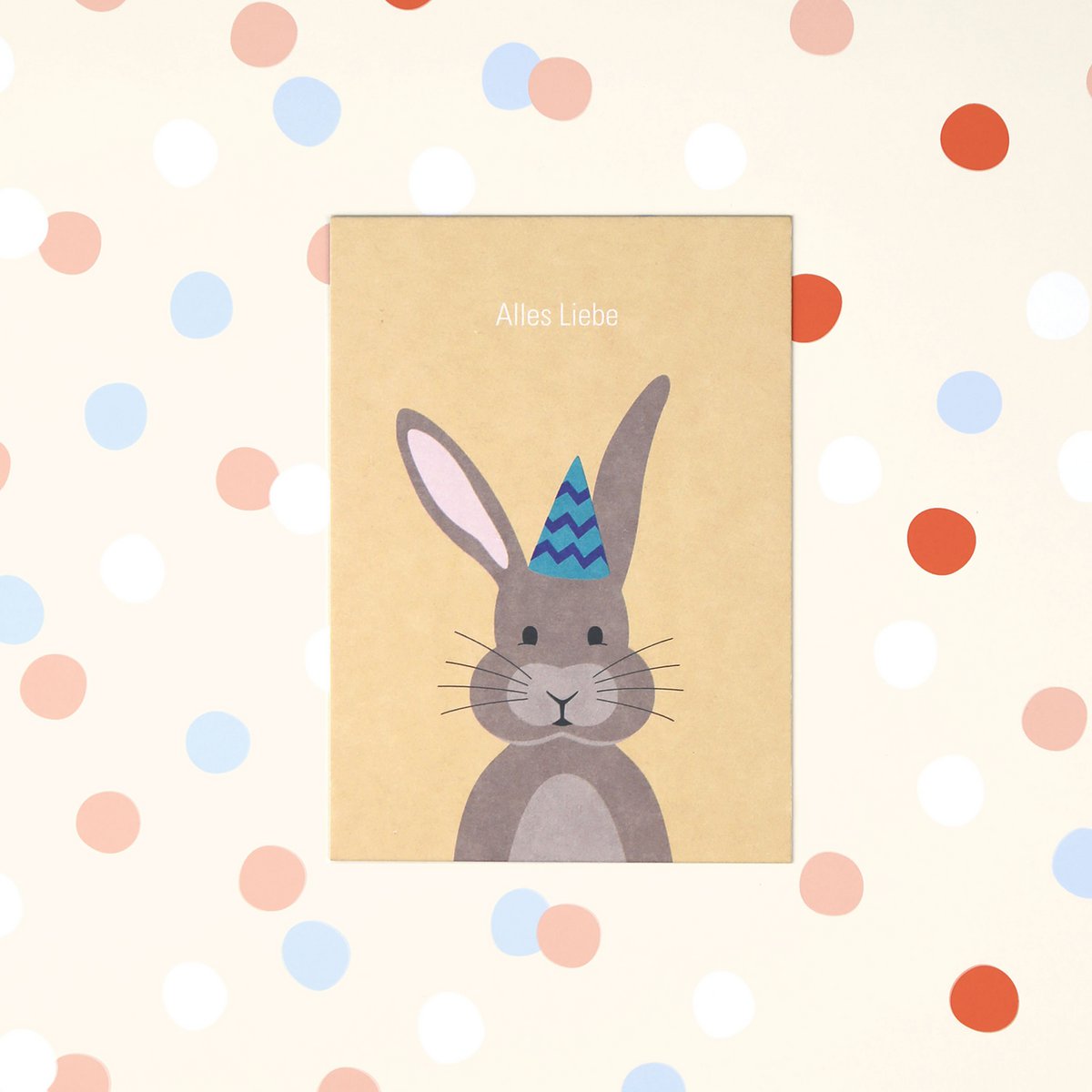Postkarte Holzschliff Hase