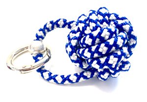 Keychain ship button paracord blue / white