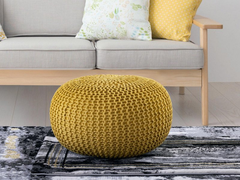 Pouf outdoor ø55cm Sitzpouf Terrasse Pool Garten