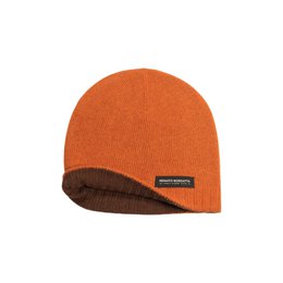 RB5008IC | COURMAYEUR - Dubbelzijdige gebreide unisex-muts gemaakt in Italië. Paprika/cacao kleur