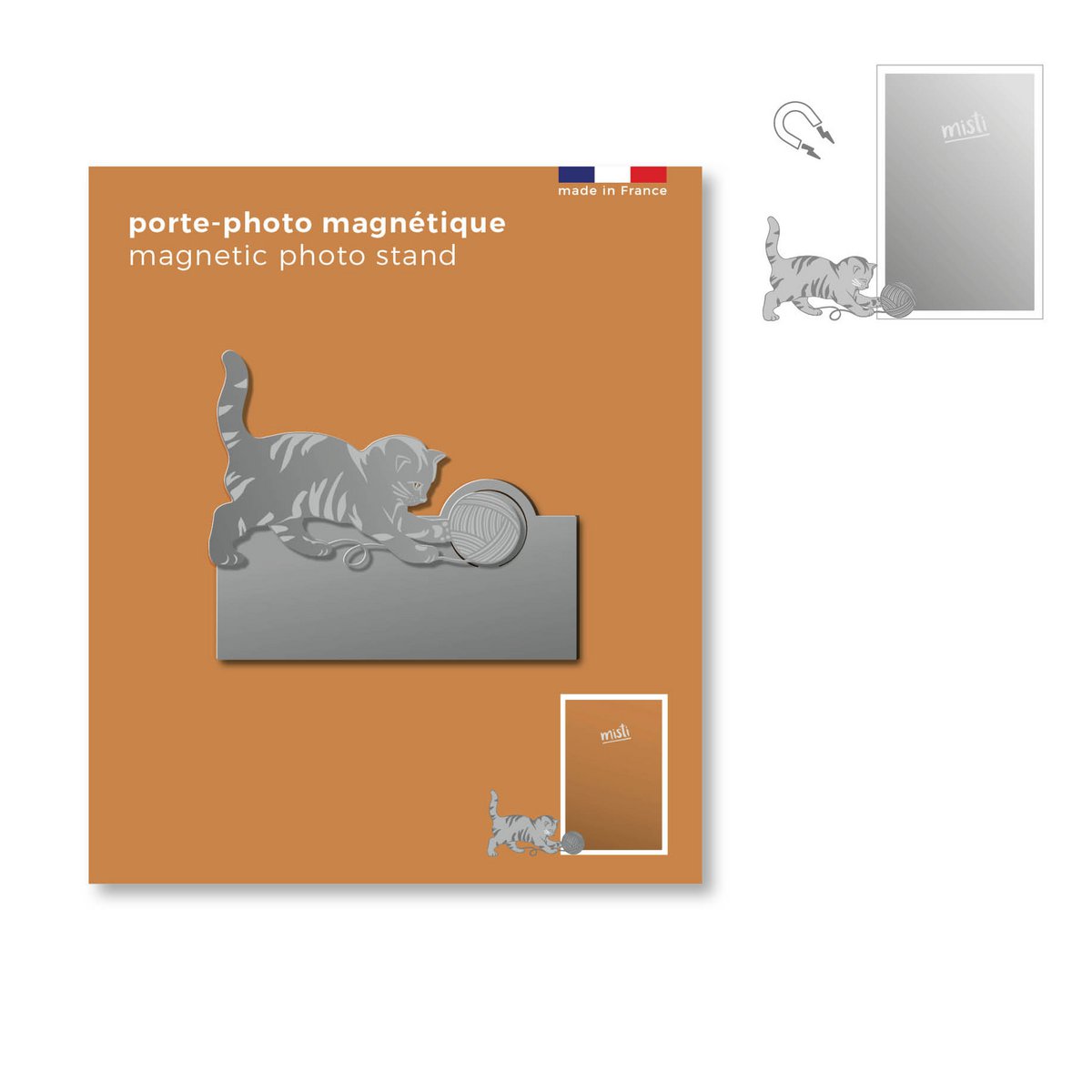 portafoto magnetico in metallo - misti cat