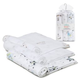 SWADDLES 80X80 - PACK3 - 100% COTTON - GRAY