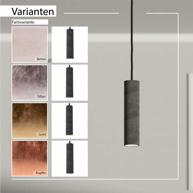 Pendant lamp "Nara27" concrete lamp GU10 Black