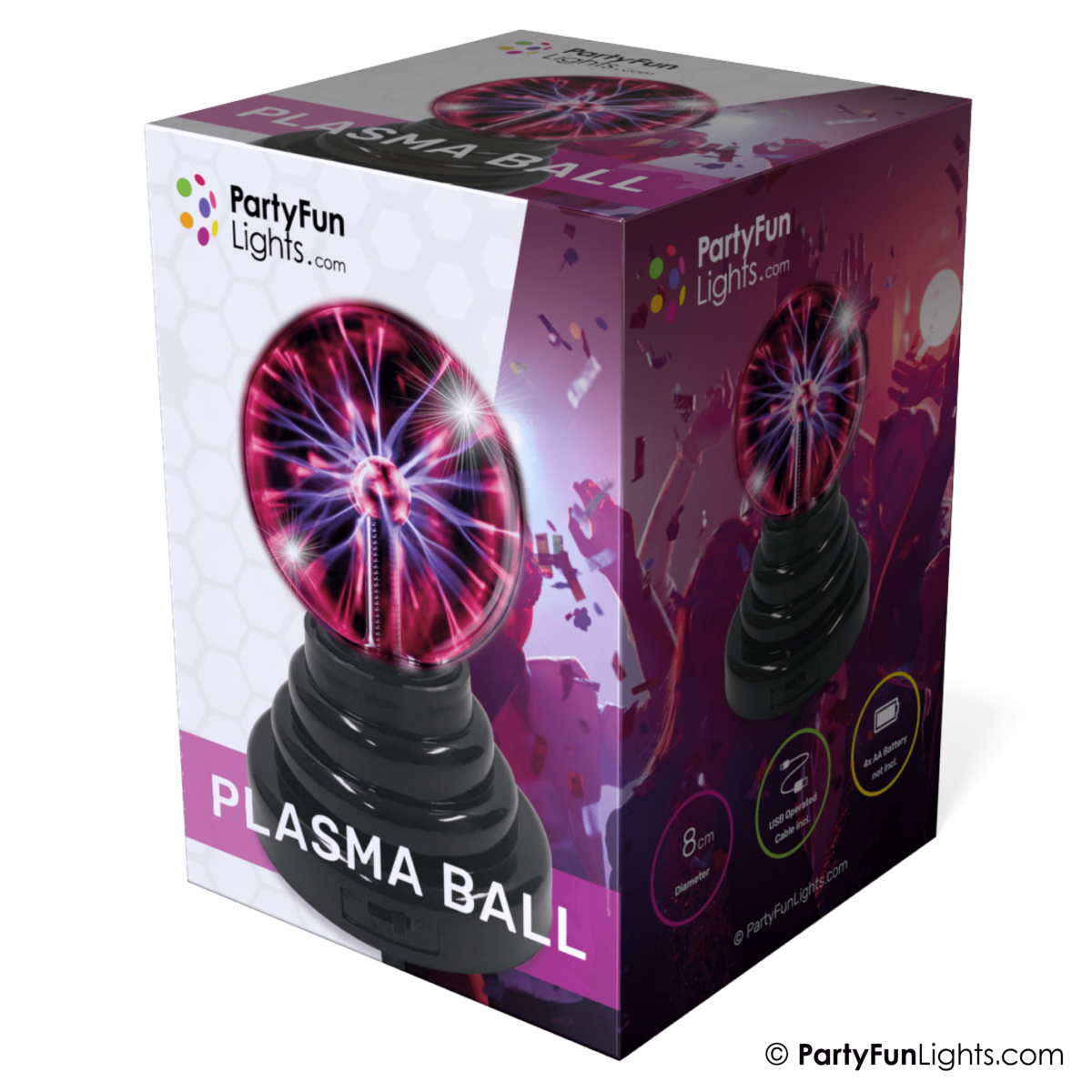 PartyFunLights - Mini kula plazmowa 3,5" - USB - Bateria