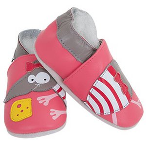 Chaussons bébé cuir souple Souris
