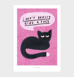 Cat gruñón | Cartel de impresión de arte de ilustración