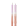 LED Swirl Kaars Lila Sand - Set of 2