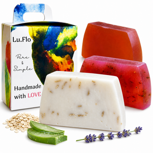 Artisan Biologische Zeepset (3 stuks) – Lavendel, Honing & Haver
