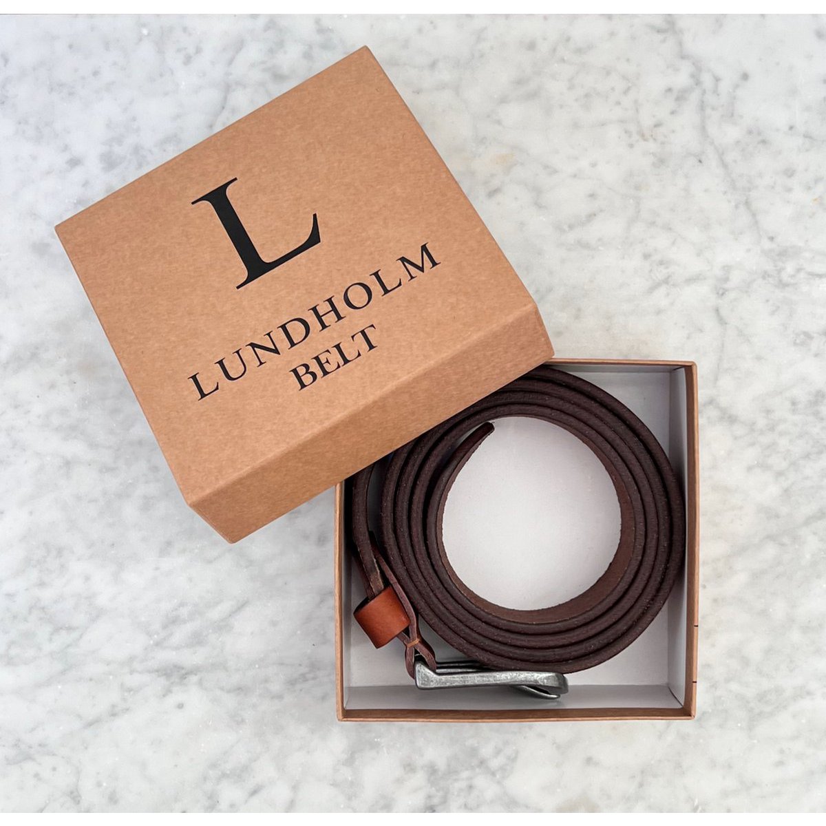 Lundholm leather belt men's leather cognac brown black - 115 cm - adjustable to size - Scandinavian design - gift for man men's gifts tip father's day gift father's day gift