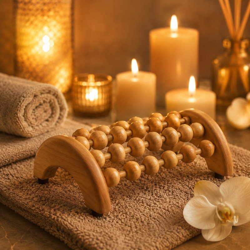 Wooden Foot Massager - Lymphatic Drainage and Relaxation Massage Roller – Discreet and Convenient