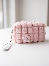 Toiletry Bag Ladies 18x7x10 cm Pink Synthetic Flower Make-Up Bag