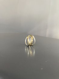 Wave ring in silver and brass