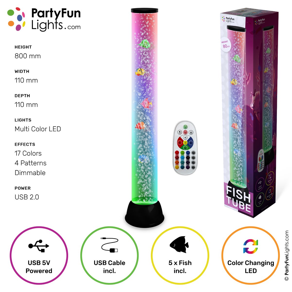 Lámpara pez Nemo XXL - Multicolor RGB - Funciona con USB - Pilas