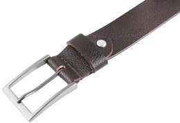 Leonardo Verrelli genuine leather belt, dark brown, can be shortened, length 120 cm