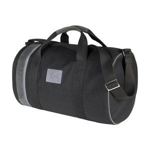 K2006AF | Travel bag in 100% Cotton Canvas/Genuine Leather, full grain, Naked - Black colour, zip closure. Dimensions: 45 x 25 x 28 cm - Packaging: TNT bag