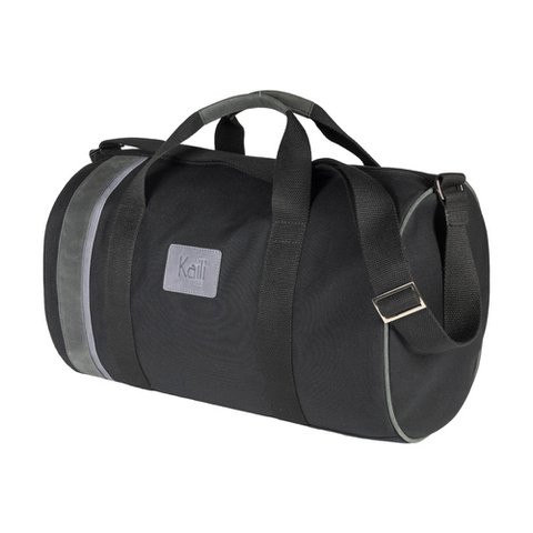 K2006AF | Reisetasche aus 100 % Baumwoll-Canvas/echtem Leder, vollnarbig, Farbe Naked – Schwarz, Reißverschluss. Abmessungen: 45 x 25 x 28 cm – Verpackung: TNT-Beutel