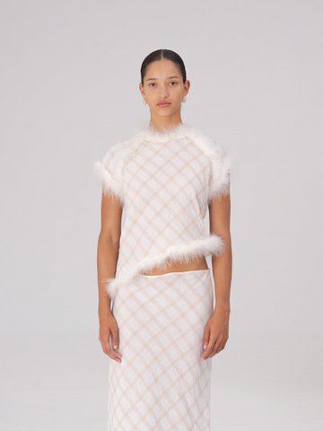Kariertes Balance-Feder-Top