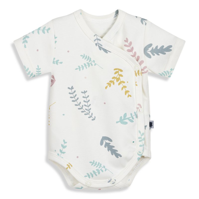 Bodysuit kimono with short sleeves