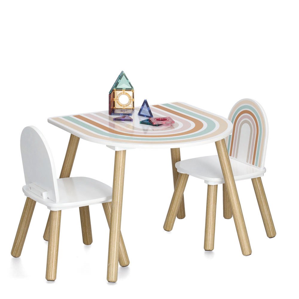 Children's seating set "Rainbow", 3-piece, MDF/pine FSC 100%