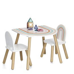 Børnesædesæt "Rainbow", 3-delt, MDF/fyr FSC 100%