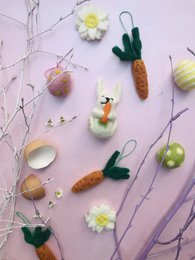 Handgemachte hängende Karotten (5er-Beutel) Biologisch abbaubare hängende Osterdekoration