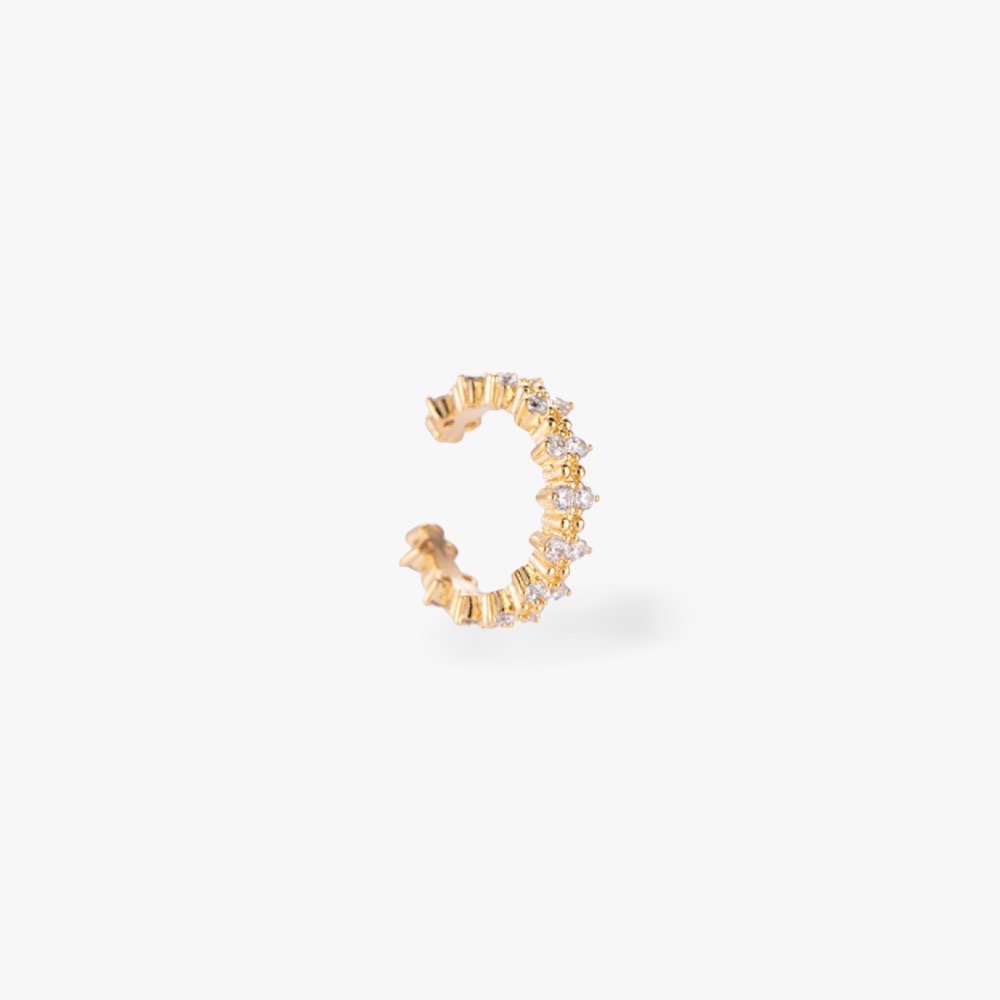 Shine Ear Cuff met Zirkonia Steentjes - Goud