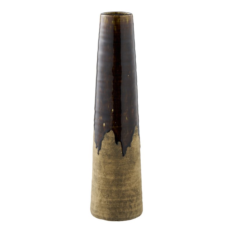 Vase, ceramic, brown, ø12,5x48 cm